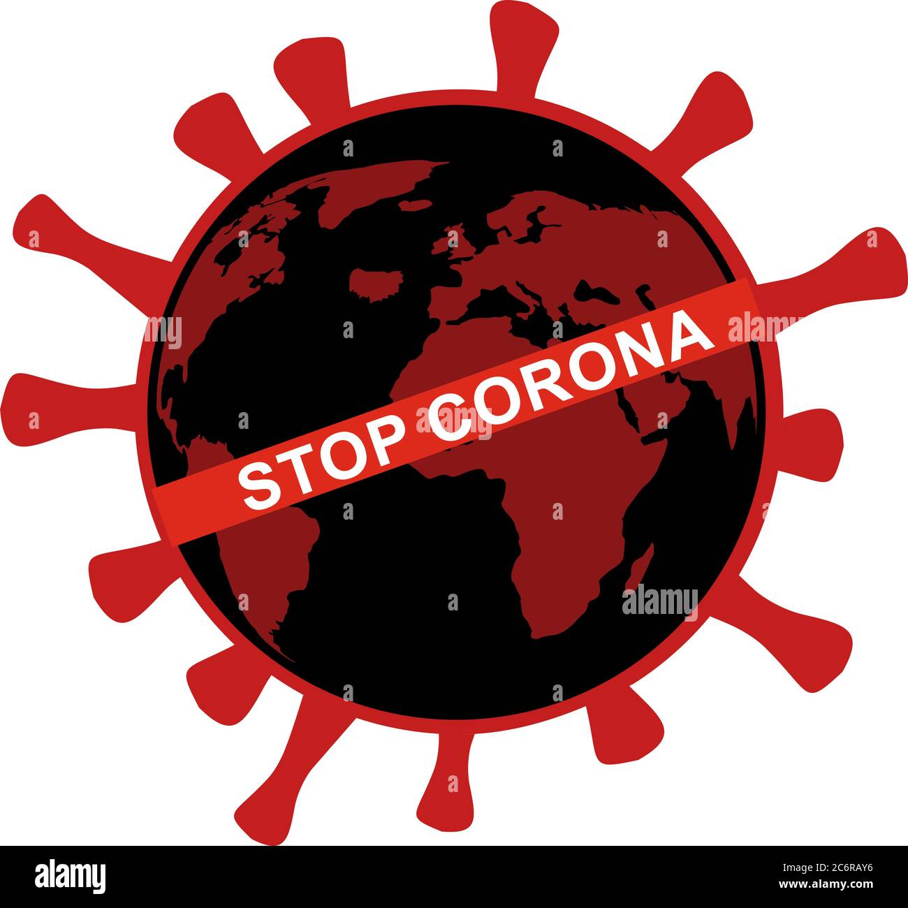 Arrêter Corona, icône de cellule Corona. Illustration de Vecteur