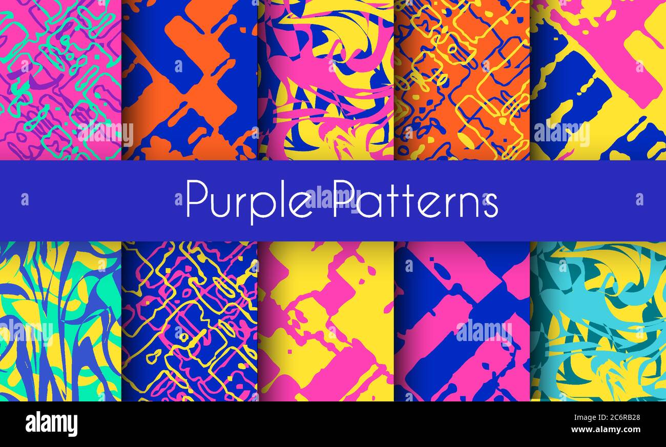 Ensemble de motifs en marbre violet pour le design Illustration de Vecteur