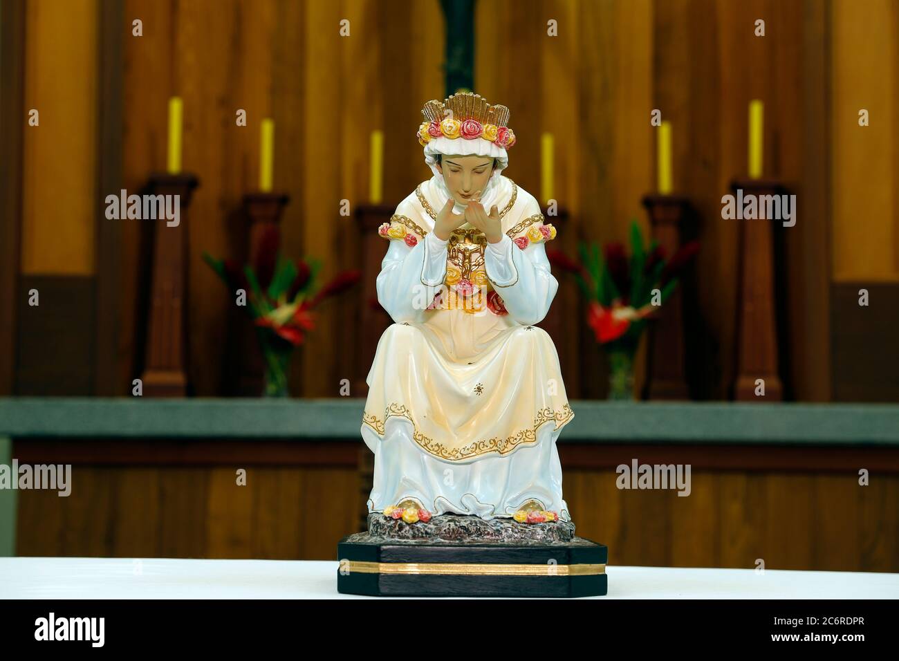 Statue de l'image de notre Dame de la Salette, une des désignations attribuées à la Vierge Marie dans l'Église catholique, mère de Dieu Banque D'Images