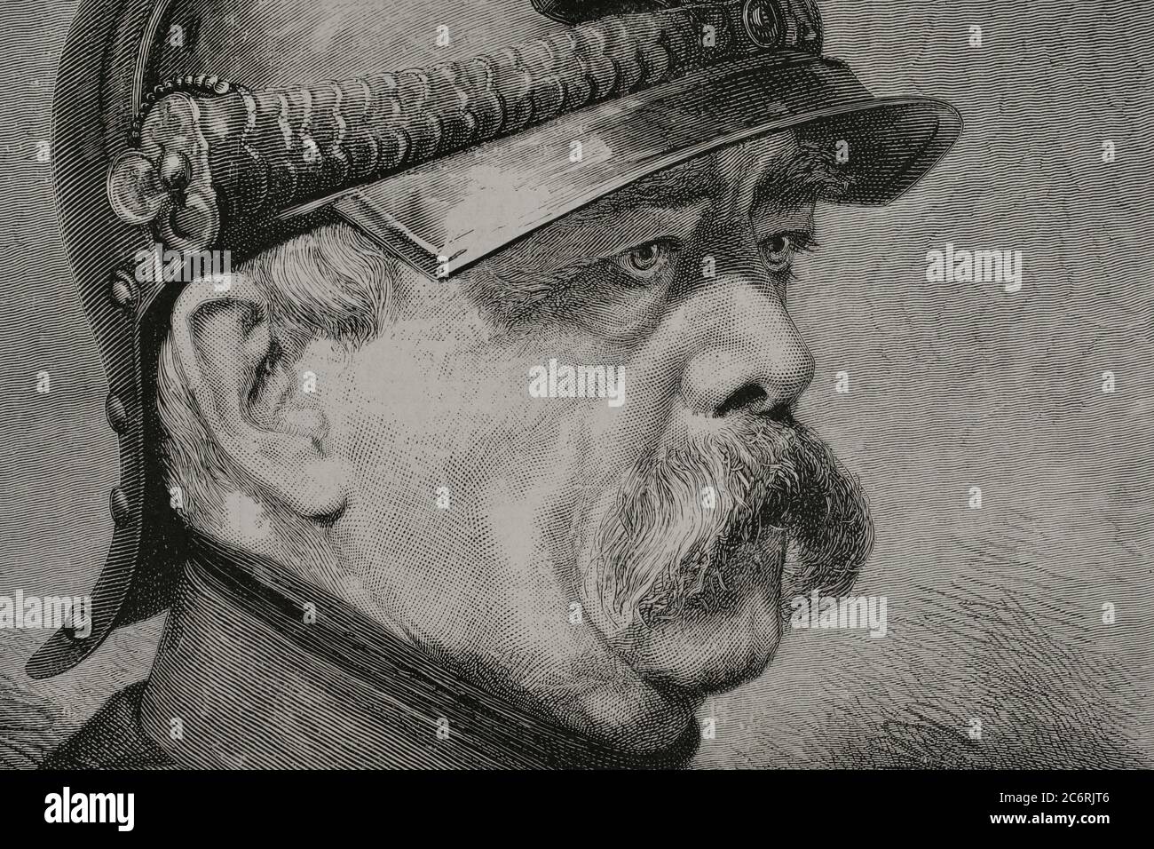 Otto von Bismarck (1815-1898). Estadista y político alemán. Artífice de la unificación alemana. Príncipe de Bismarck, Presidente Honorario de la Conferencia de Berlín (15 de 1884-26 de febrero de 1885). Grabado, détour. La Ilustración Española y Americana,1878. Banque D'Images