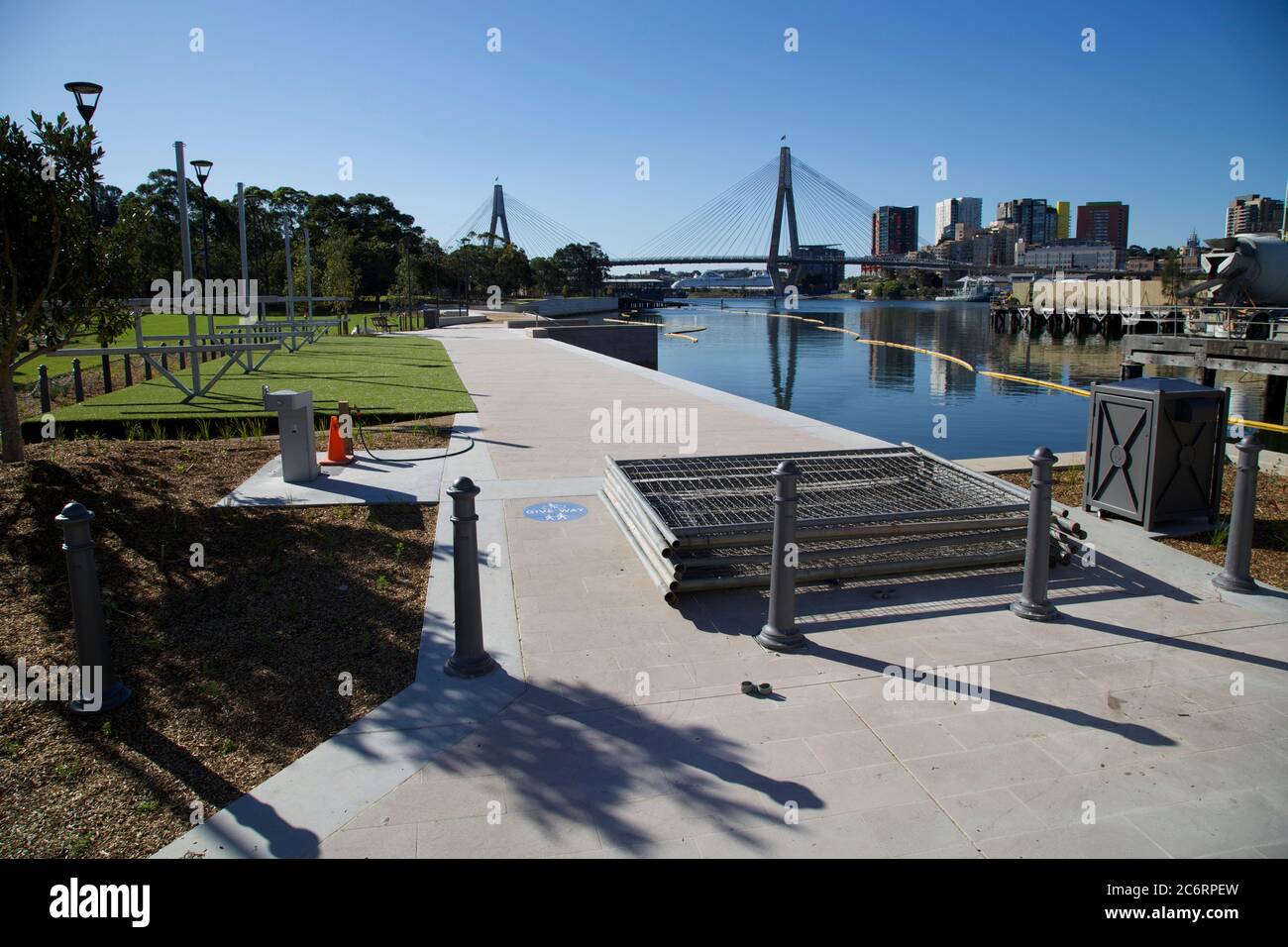 L'extension de la promenade Glebe Foreshore vue de Bridge Road. Banque D'Images