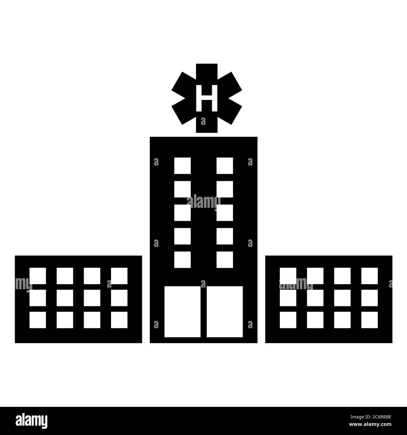 Symbole de l'hôpital, icône de santé médicale isolée sur fond blanc. Conception d'urgence . Illustration de Vecteur