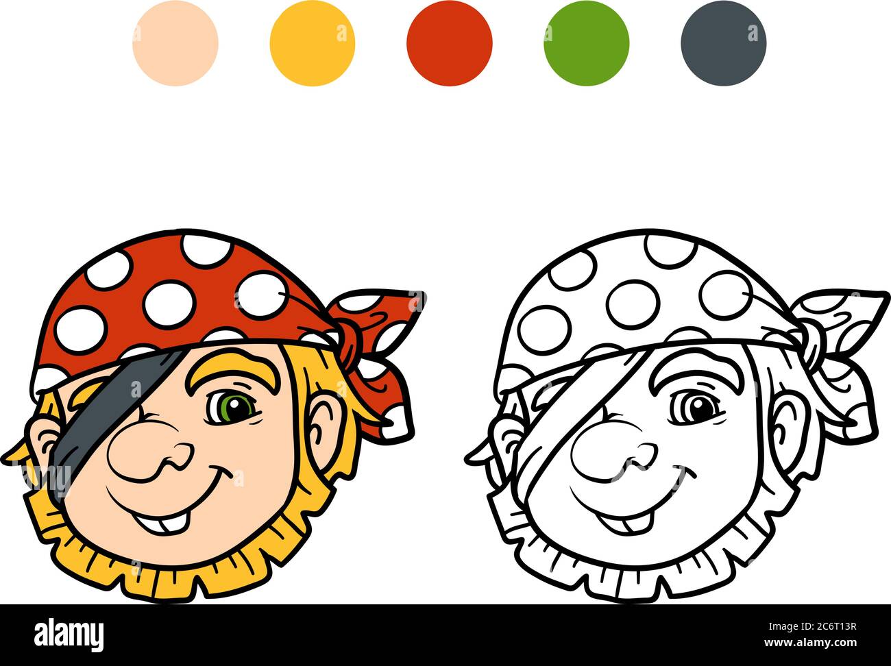 Livre de coloriage pour enfants, Pirate Illustration de Vecteur