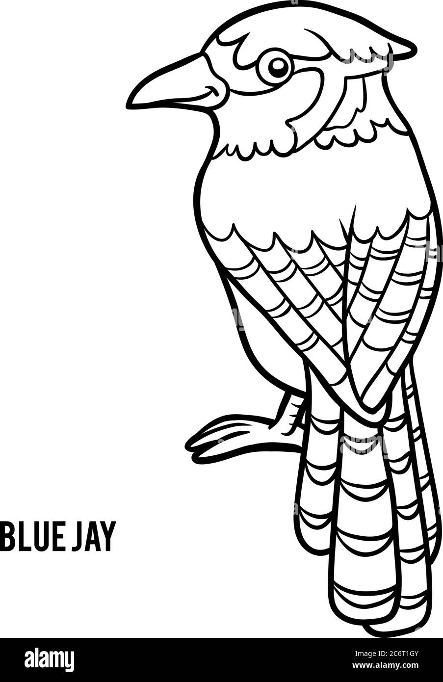 Livre de coloriage pour enfants, Blue jay Illustration de Vecteur