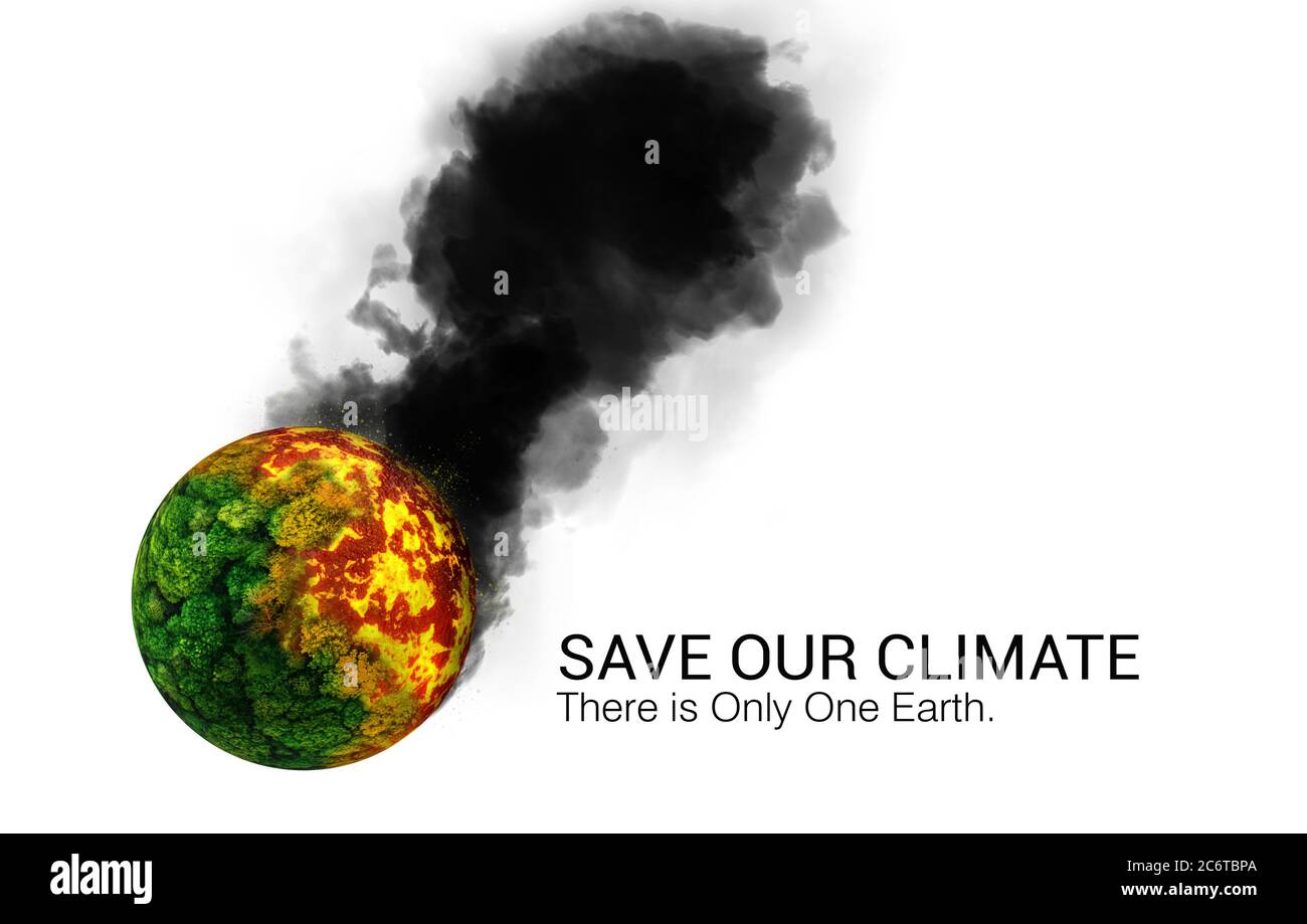 Slogan changement climatique : sauver notre climat Banque D'Images