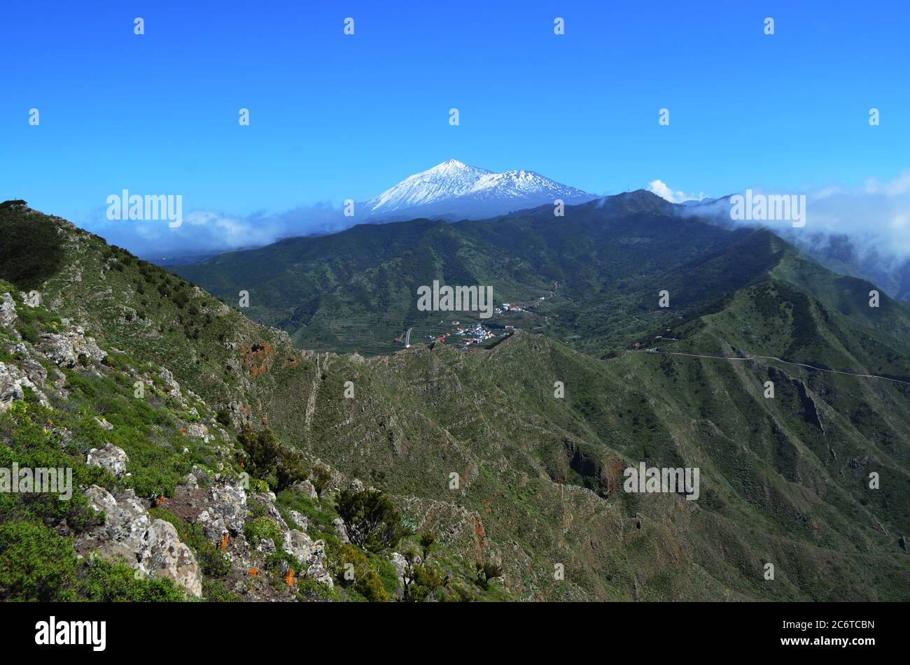 Mont Teide depuis Teno Massif, Buenavista del Norte, Ténérife Banque D'Images