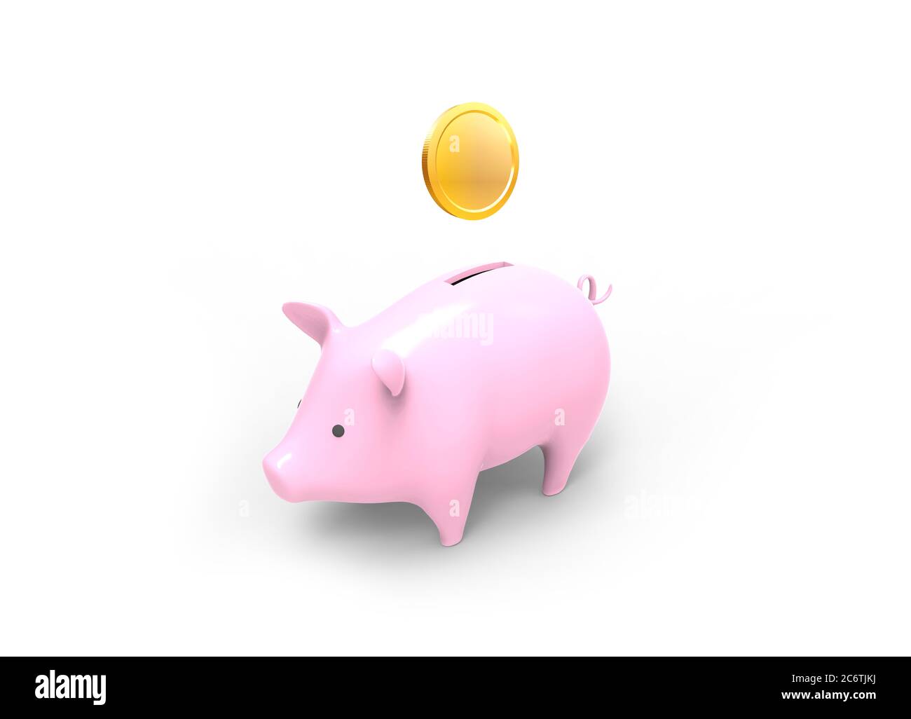 Image 3D des économies réalisées grâce à la pièce de monnaie Gold Banque D'Images