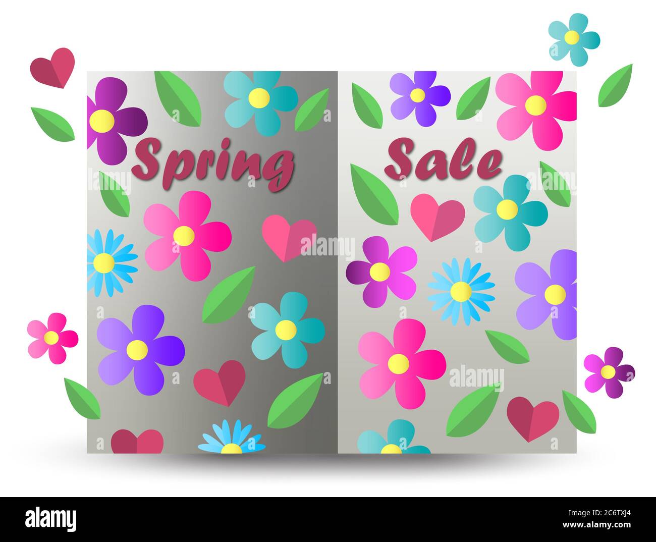 Carte De Motif Texte De La Solde De Printemps Sur Un Livre Decoupe En Papier Avec Ressort F Photo Stock Alamy