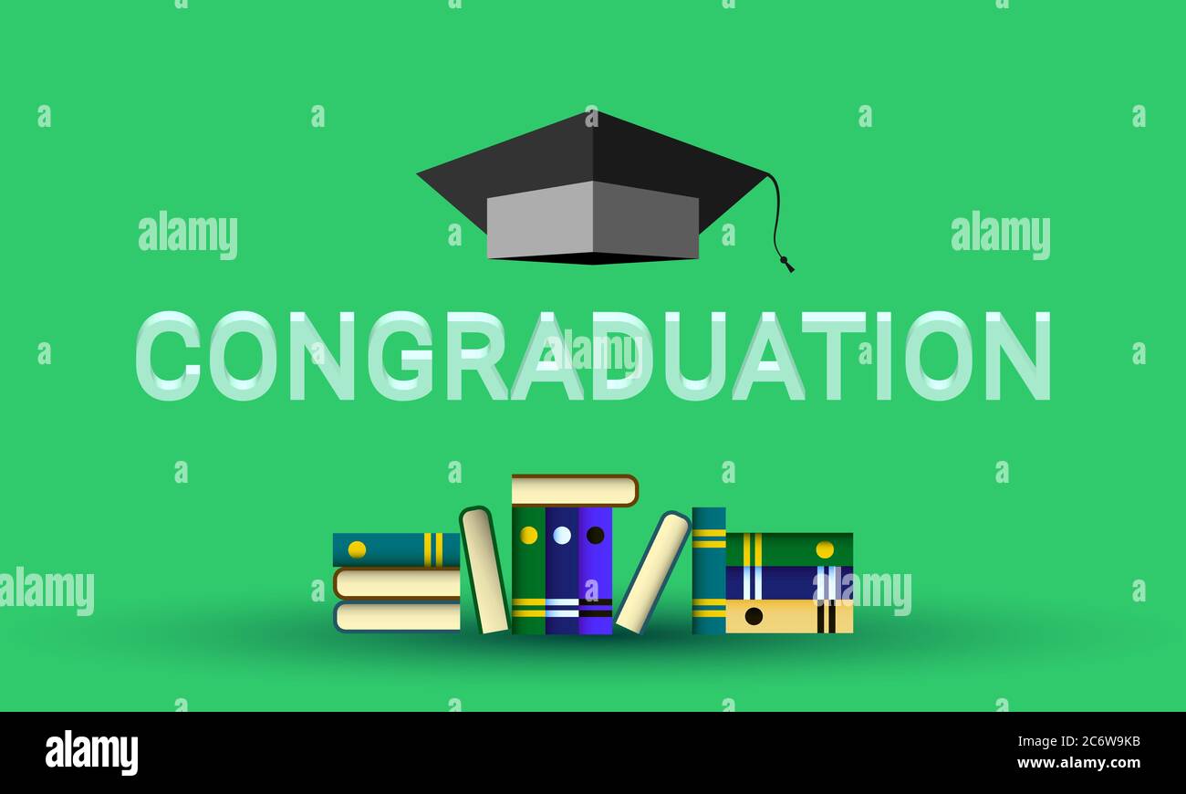 illustration vectorielle de la félicitation heureux étudiant de l'université de diplôme avec conception de concept de livre. Illustration de Vecteur