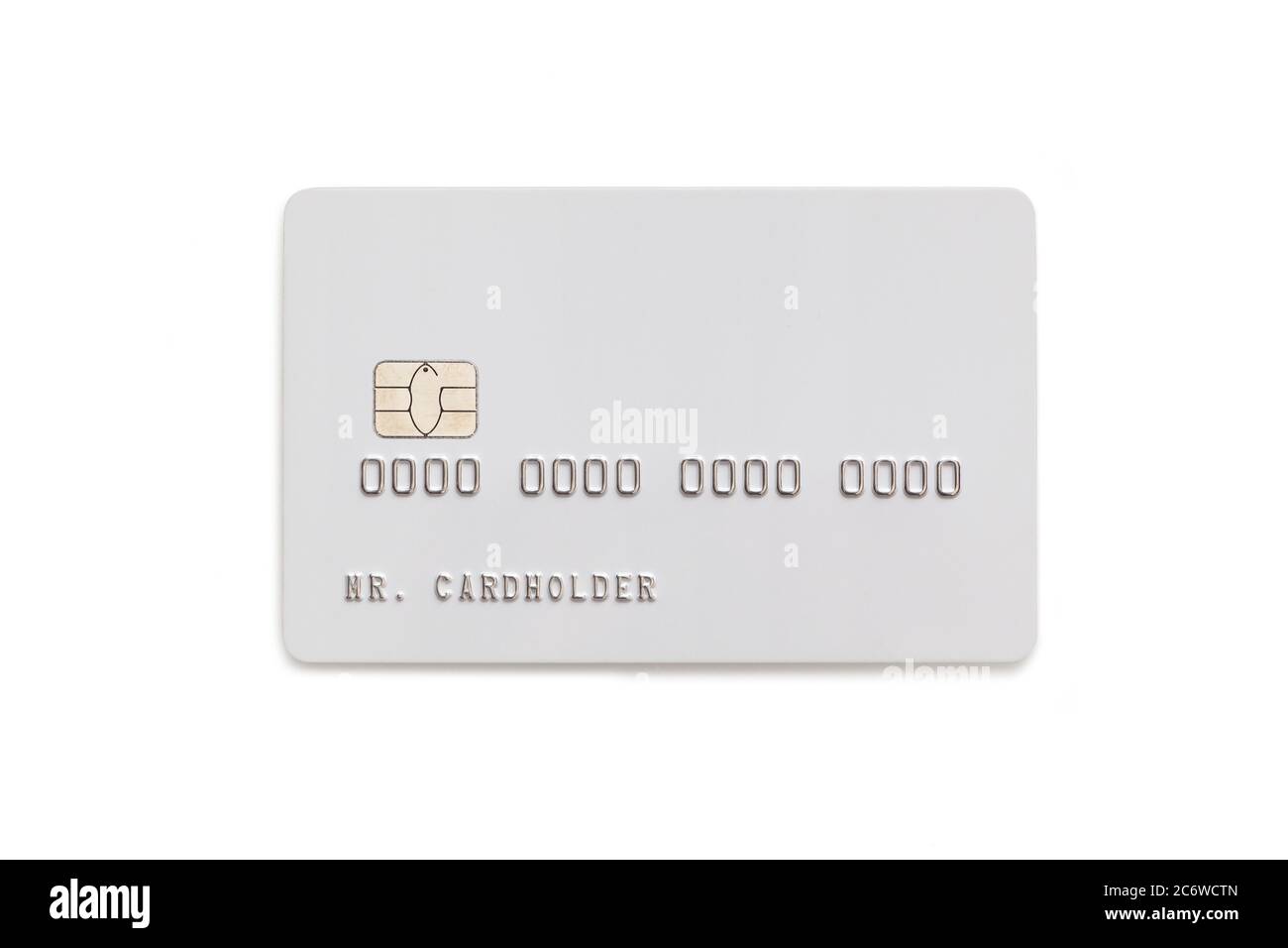 Carte de crédit blanche isolée sur fond blanc Banque D'Images