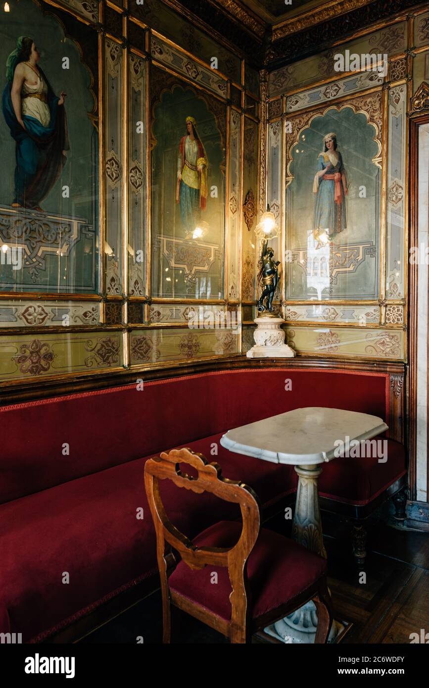 Intérieur, Sala orientale (salle orientale), Caffe Florian, Procuratie Nuove, Piazza San Marco, Venise, Vénétie, Italie Banque D'Images