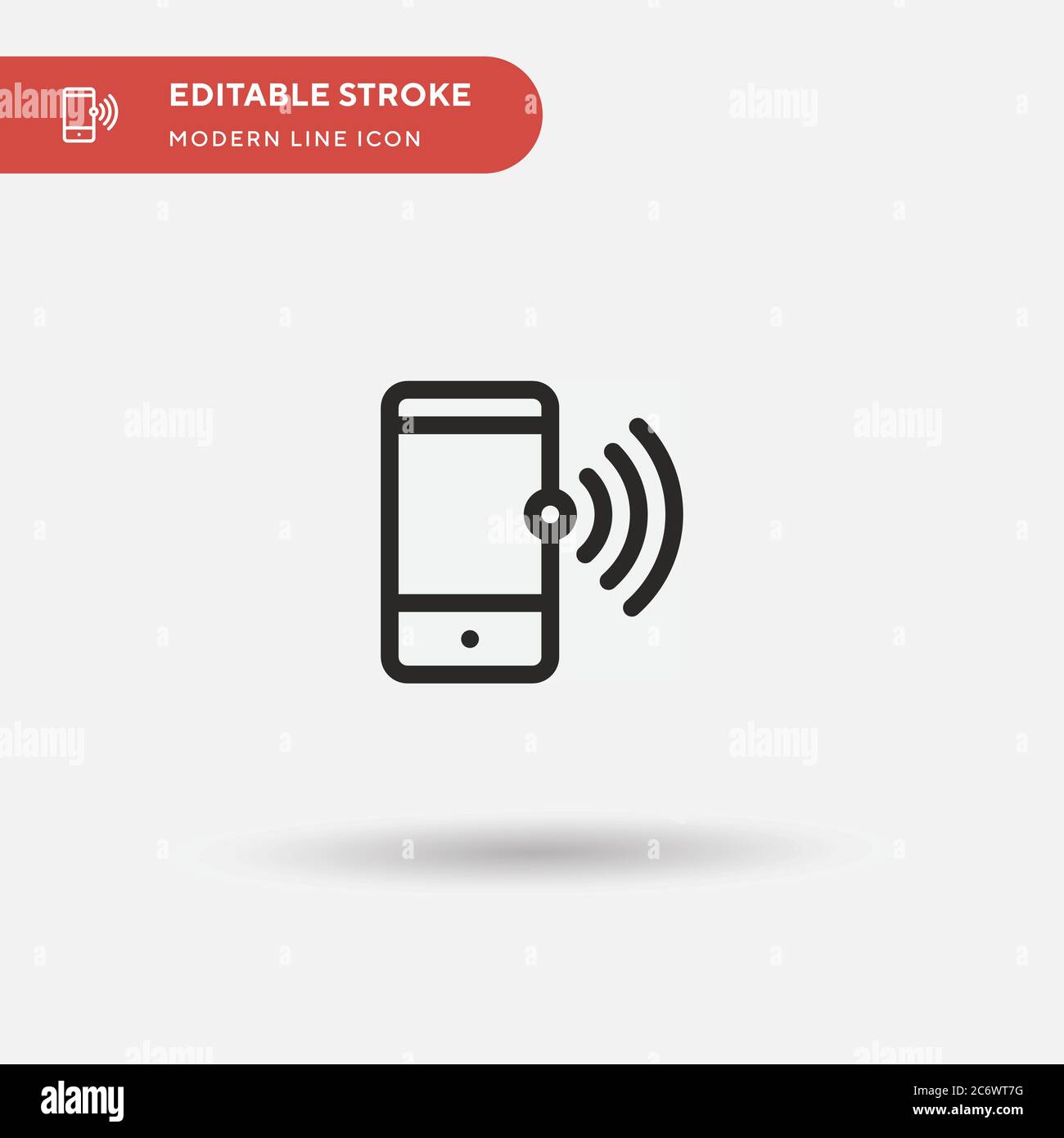 Icône de vecteur simple de téléphone mobile. Modèle de conception de symbole d'illustration pour l'élément d'interface utilisateur Web mobile. Pictogramme moderne de couleur parfaite sur contour modifiable. MOB Illustration de Vecteur