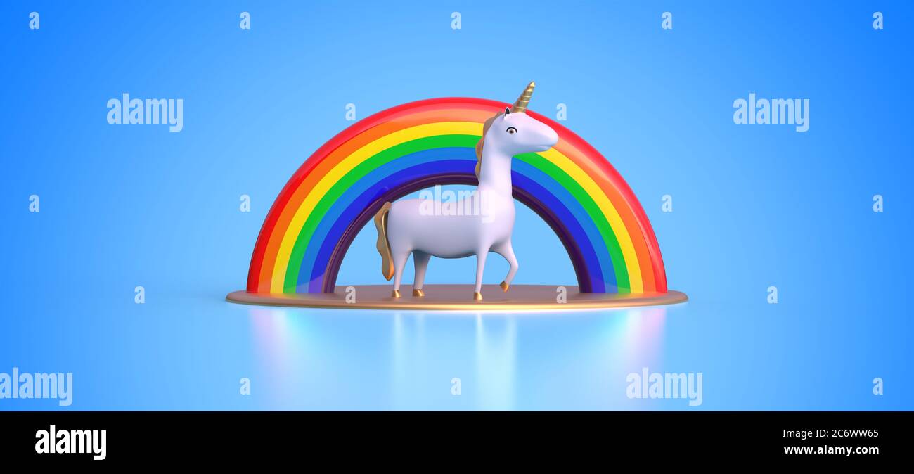 Licorne Avec Arc En Ciel Banque D Image Et Photos Alamy