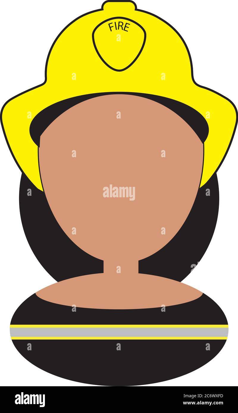 Illustration vectorielle d'un avatar d'icône représentant une pompier britannique, ton moyen asiatique Illustration de Vecteur