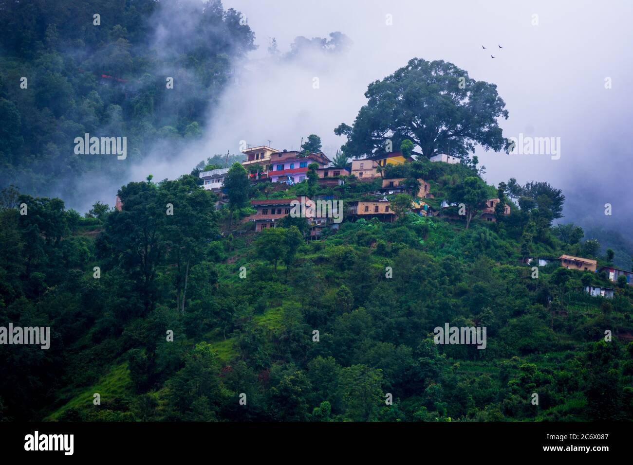 Petit village de Dhulikhel, Népal Banque D'Images
