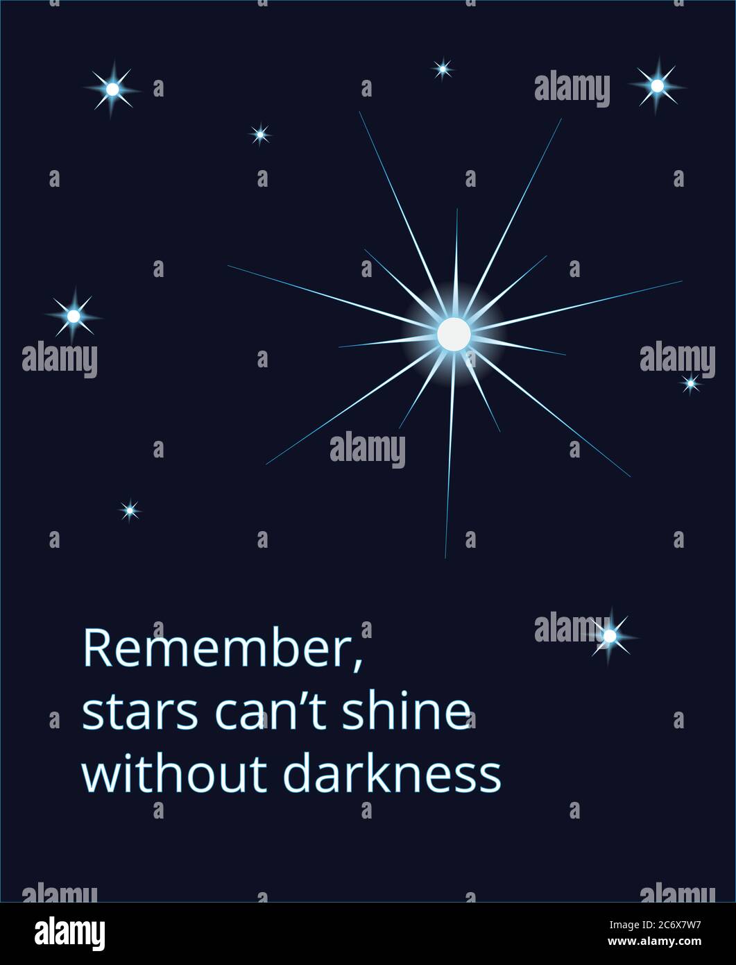 Une Supernova Etincelante Et Exaltant Sur Un Ciel Sombre Avec Des Etoiles Et Une Citation Remember Stars Ne Peut Pas Briller Sans Obscurite Image Vectorielle Stock Alamy