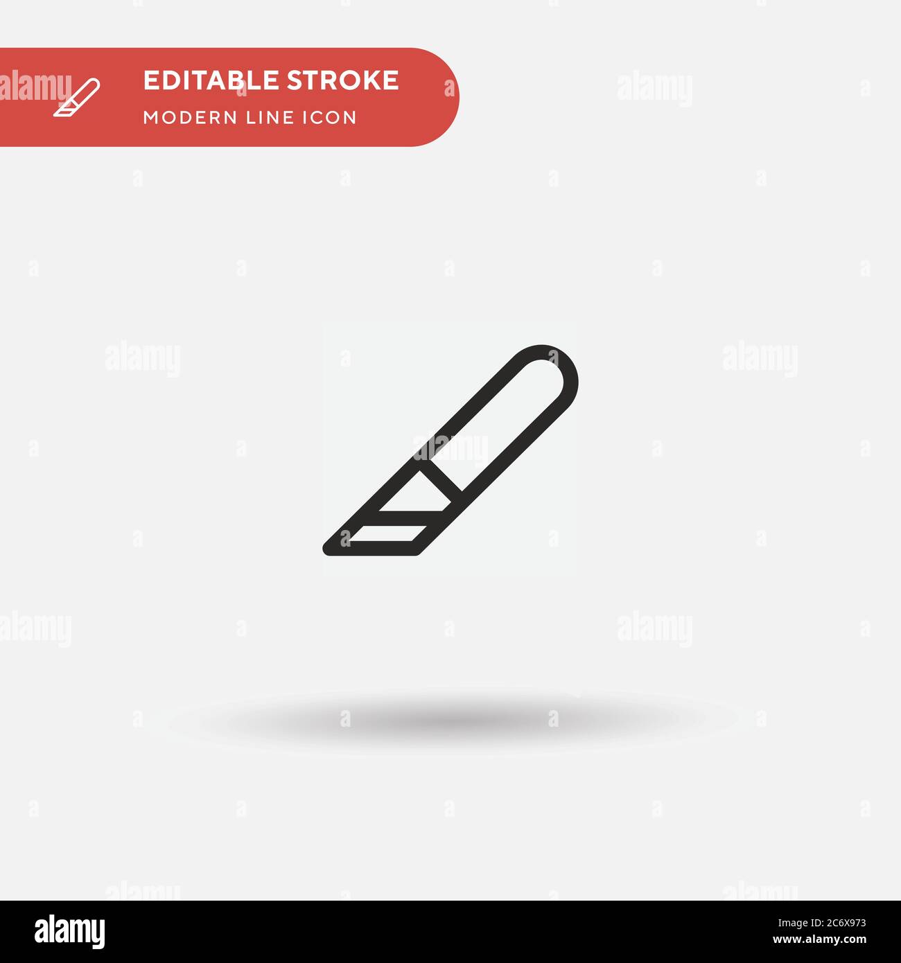 Icône de vecteur simple Cutter. Modèle de conception de symbole d'illustration pour l'élément d'interface utilisateur Web mobile. Pictogramme moderne de couleur parfaite sur contour modifiable. Icônes de massicot pour votre projet d'entreprise Illustration de Vecteur