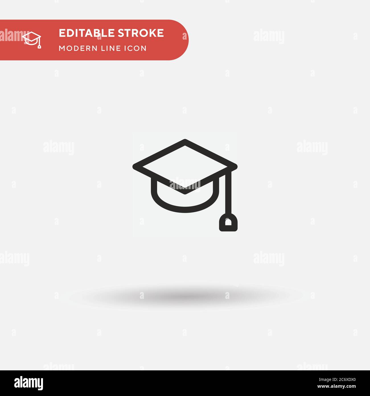 Icône de vecteur simple Mortarboard. Modèle de conception de symbole d'illustration pour l'élément d'interface utilisateur Web mobile. Pictogramme moderne de couleur parfaite sur contour modifiable. Icônes Mortarboard pour votre projet d'entreprise Illustration de Vecteur