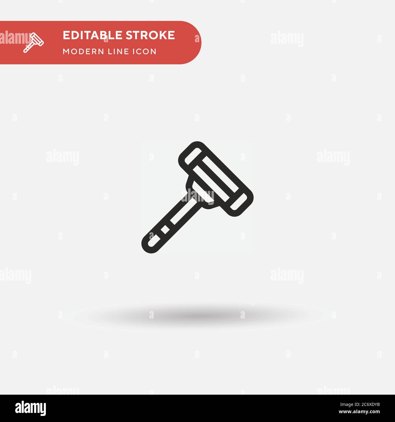 Icône vectorielle ultra simple. Modèle de conception de symbole d'illustration pour l'élément d'interface utilisateur Web mobile. Pictogramme moderne de couleur parfaite sur contour modifiable. Des icônes de rasoir pour votre projet d'entreprise Illustration de Vecteur