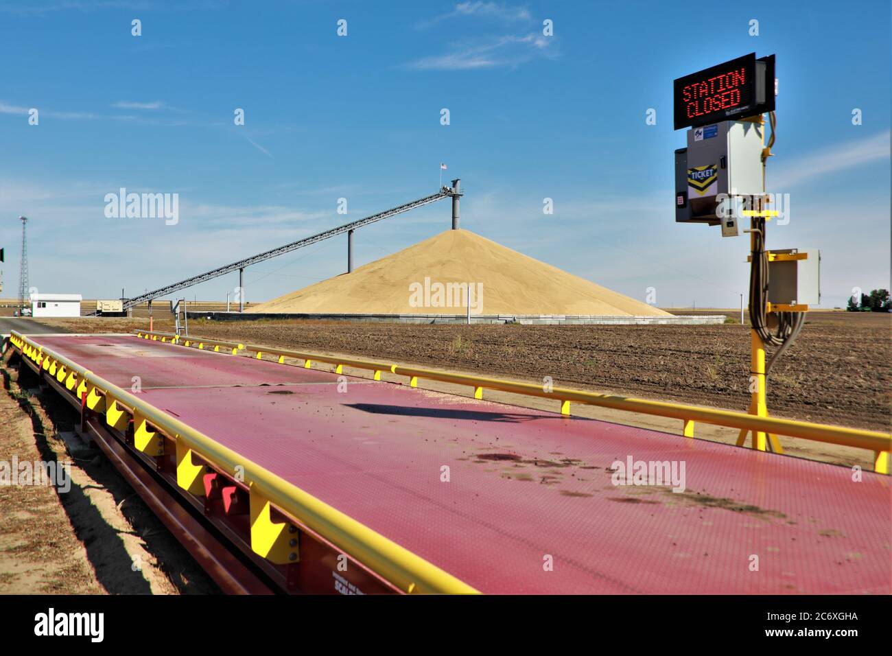 Le blé dans le sud-est de l'État de Washington est entreposé à l'ouverture à Station de pesage après n'avoir pas été vendue à la Chine à cause de Les droits de douane de Trump et des États-Unis Banque D'Images