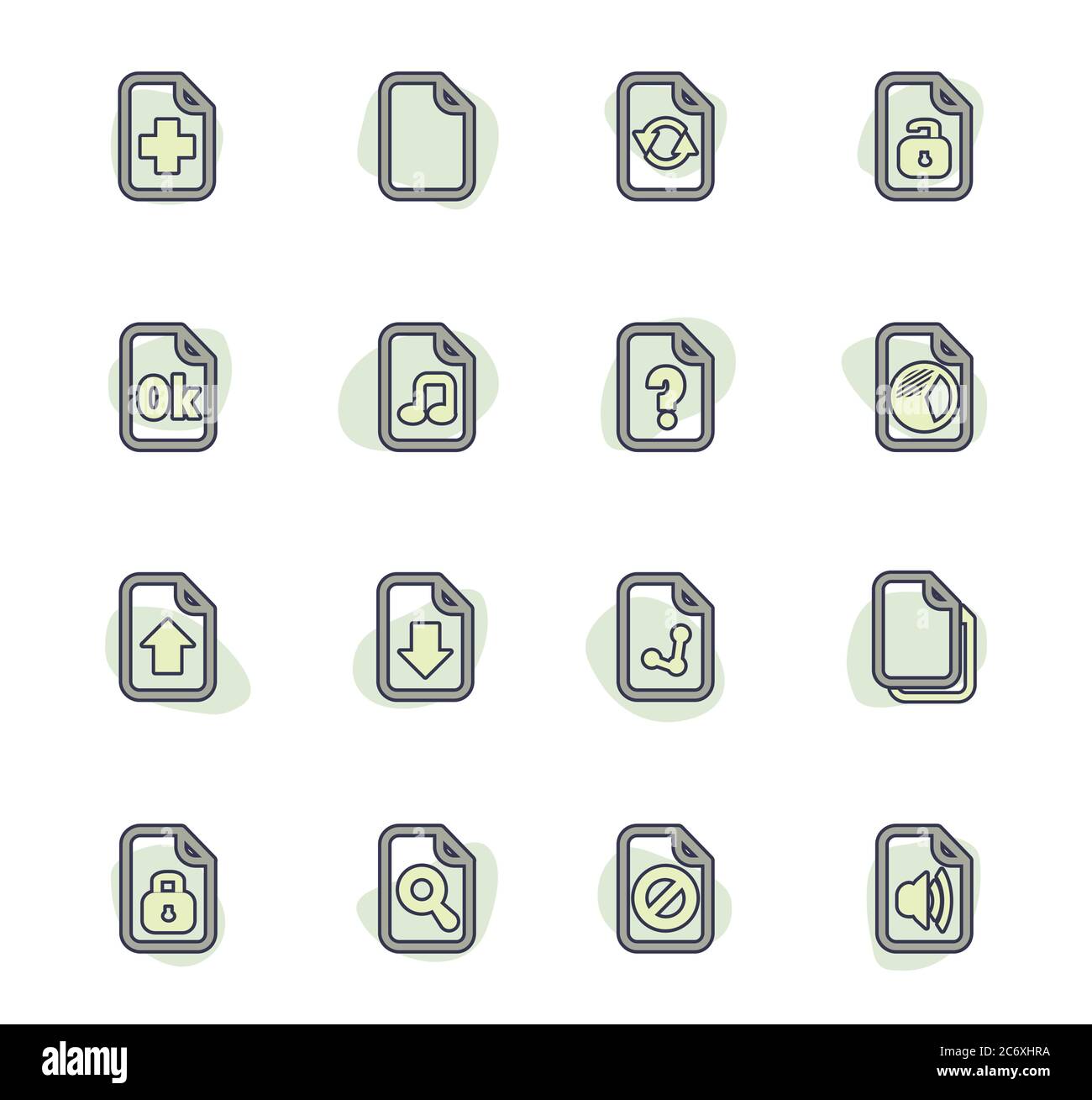 Documents icons set Illustration de Vecteur