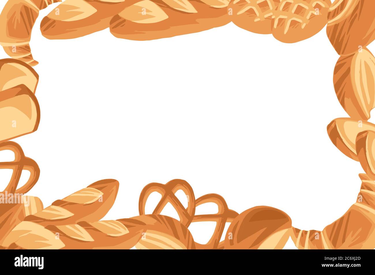 Motif boulangerie avec différents pains illustration vectorielle plate sur fond blanc Illustration de Vecteur