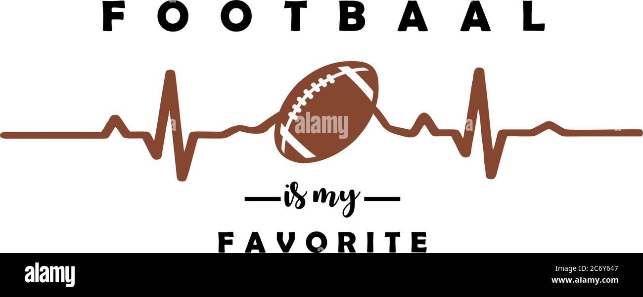 Ligne de pouls de fréquence cardiaque avec BALLON de football. VECTEUR Illustration de Vecteur