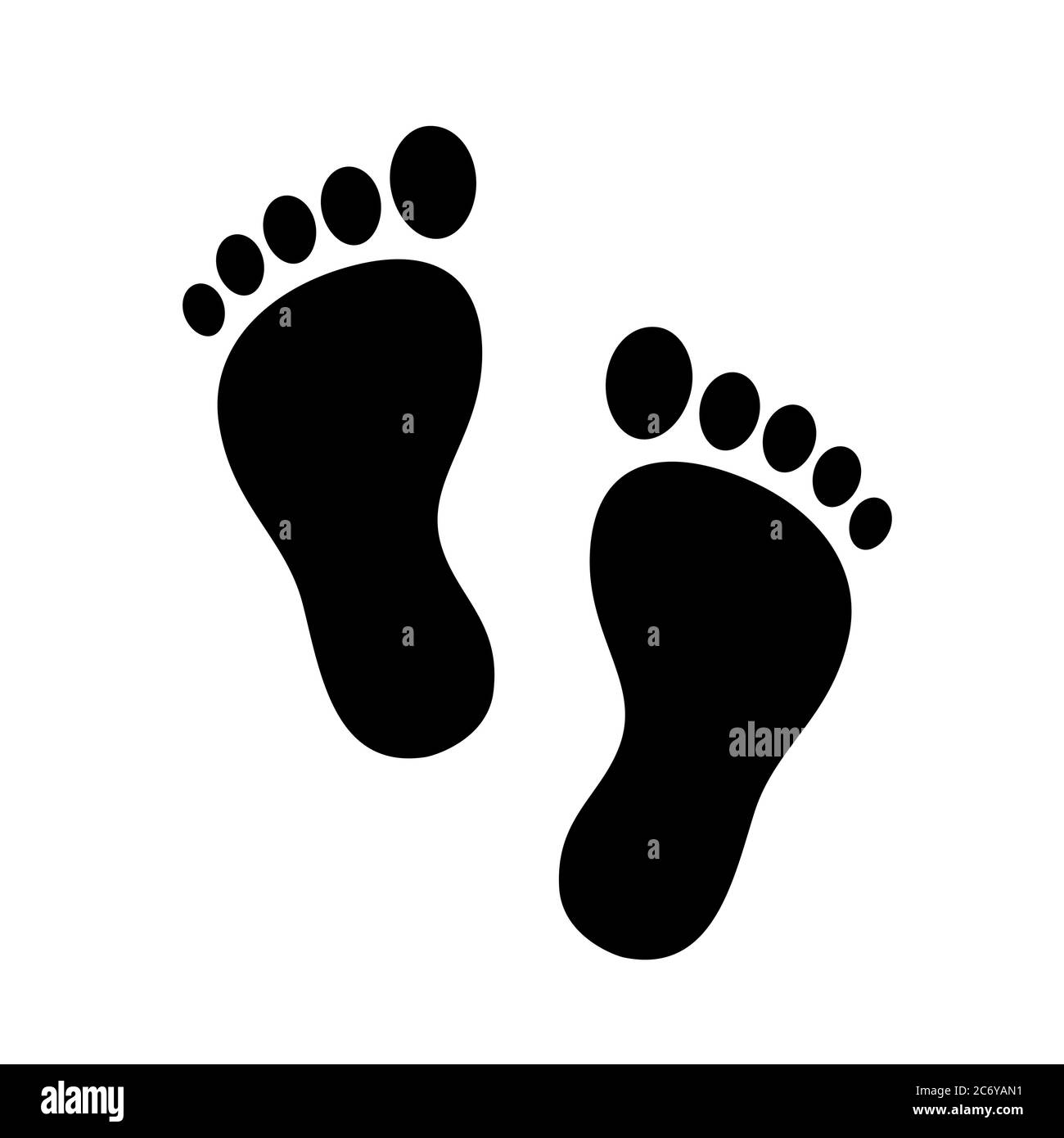 Icône représentant une silhouette de pieds humains, empreintes stylisées dessinées à la main. Illustration vectorielle isolée, élément de conception du logo. Illustration de Vecteur