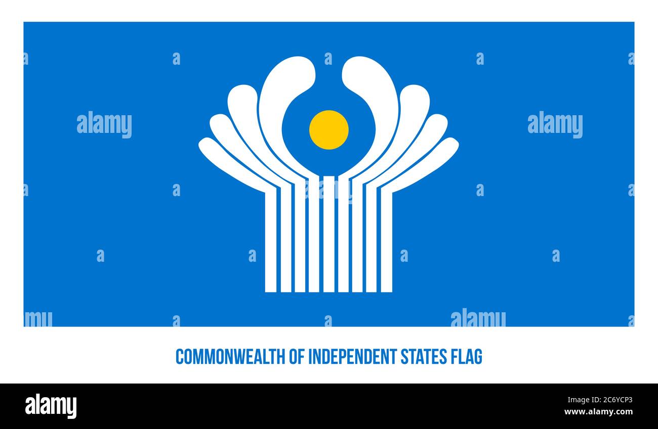 Illustration vectorielle de drapeau de la Communauté d'États indépendants sur fond blanc. Drapeau Union Illustration de Vecteur