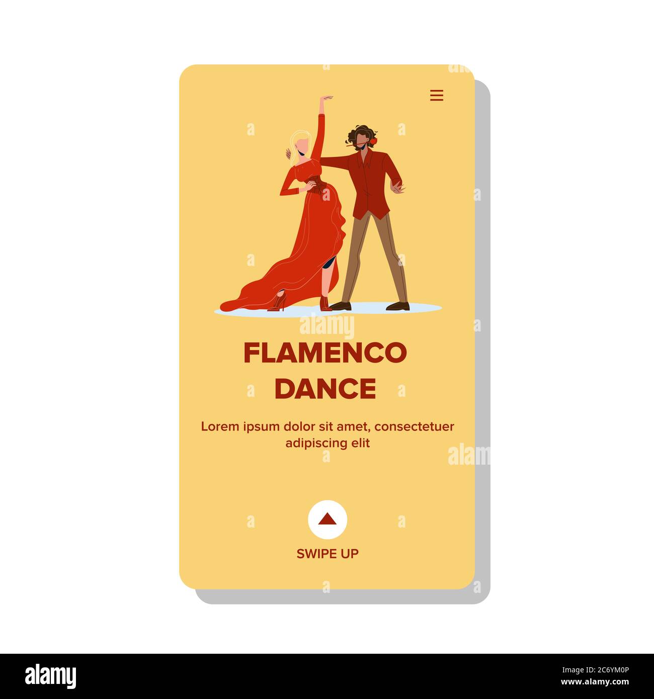 Danse flamenco danse danse couple Boy and Girl Vector Illustration de Vecteur