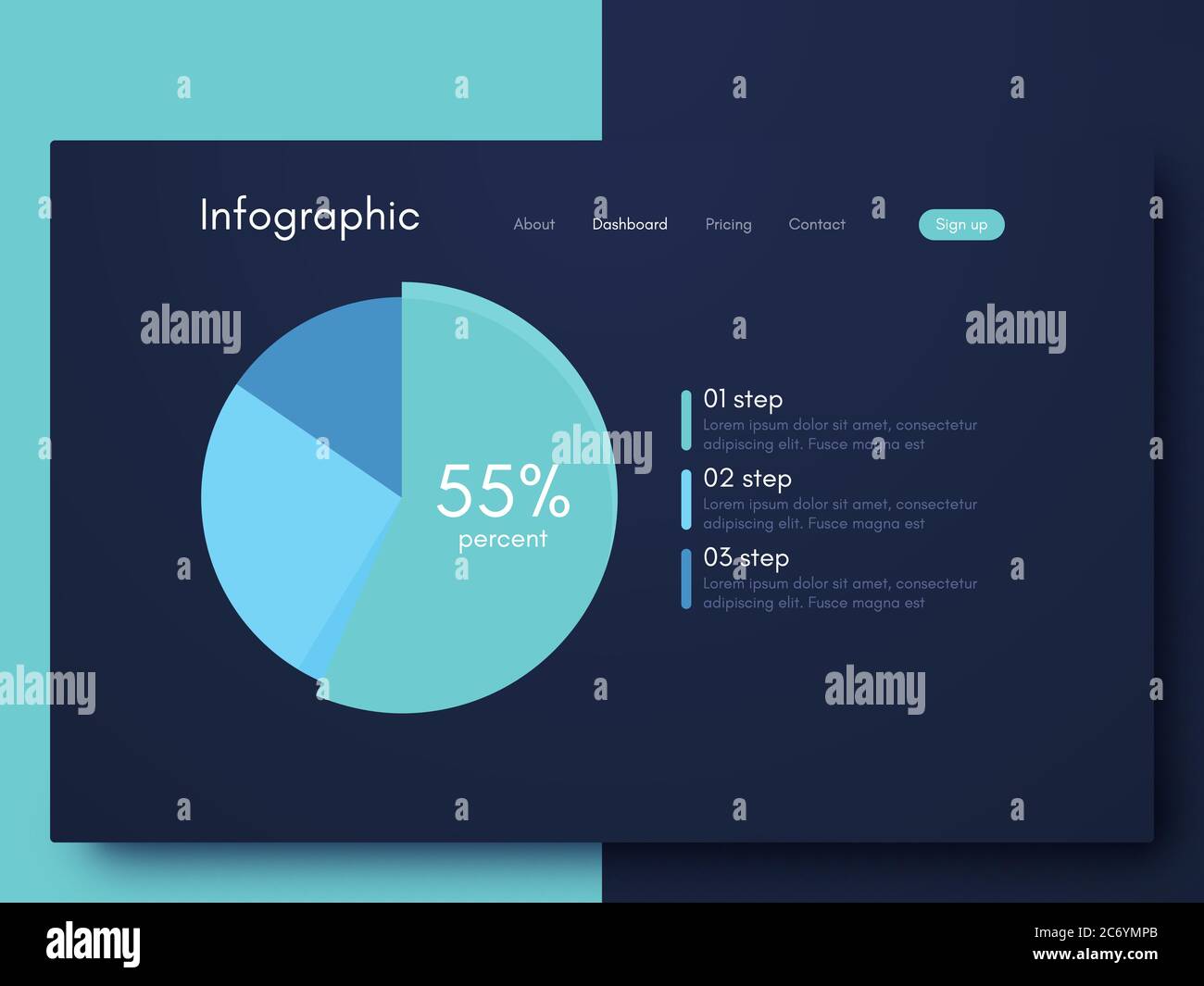 Infographies graphiques vectorielles. Modèle pour la création d'applications mobiles, la présentation du workflow, le diagramme, la bannière, la conception Web, les rapports infographiques d'entreprise Illustration de Vecteur