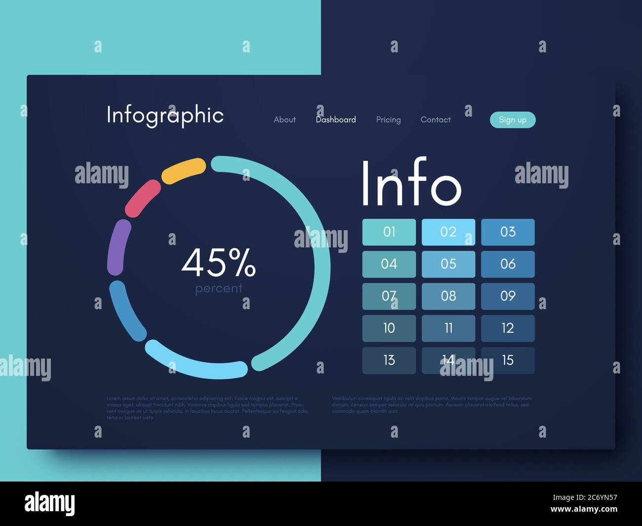 Infographies graphiques vectorielles. Modèle pour la création d'applications mobiles, la présentation du workflow, le diagramme, la bannière, la conception Web, les rapports infographiques d'entreprise Illustration de Vecteur