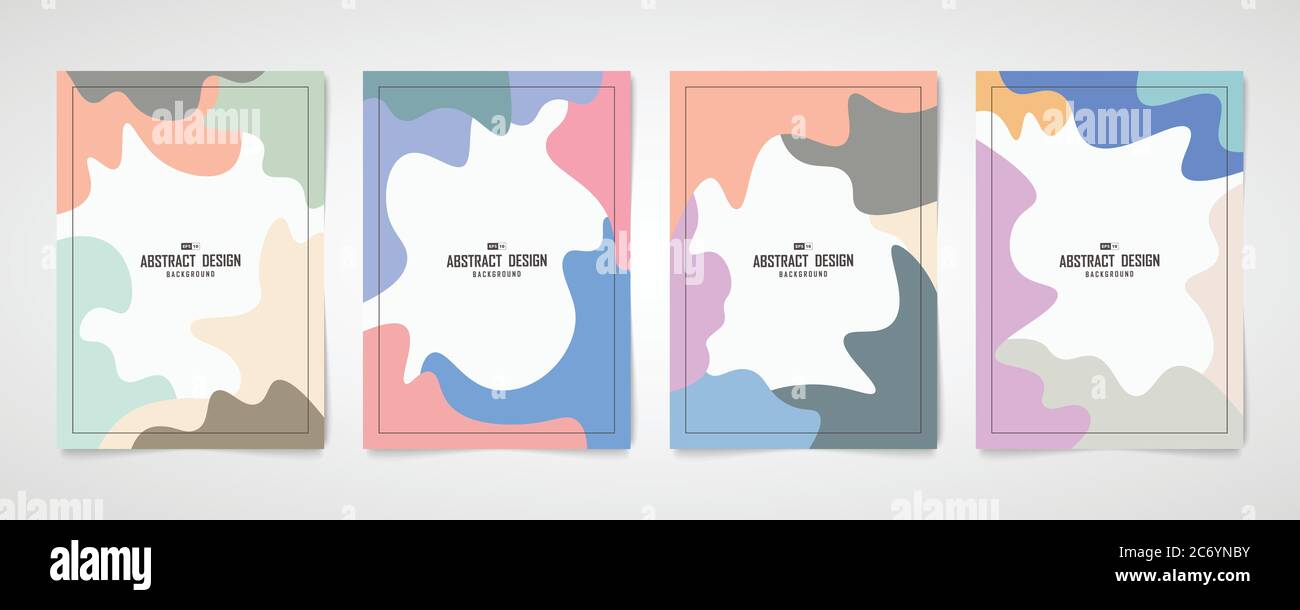 Motif abstrait de forme fluide de brochure couleur pastel. Pour publicité, poster, illustration, impression, brochure. Illustration vectorisée10 Illustration de Vecteur