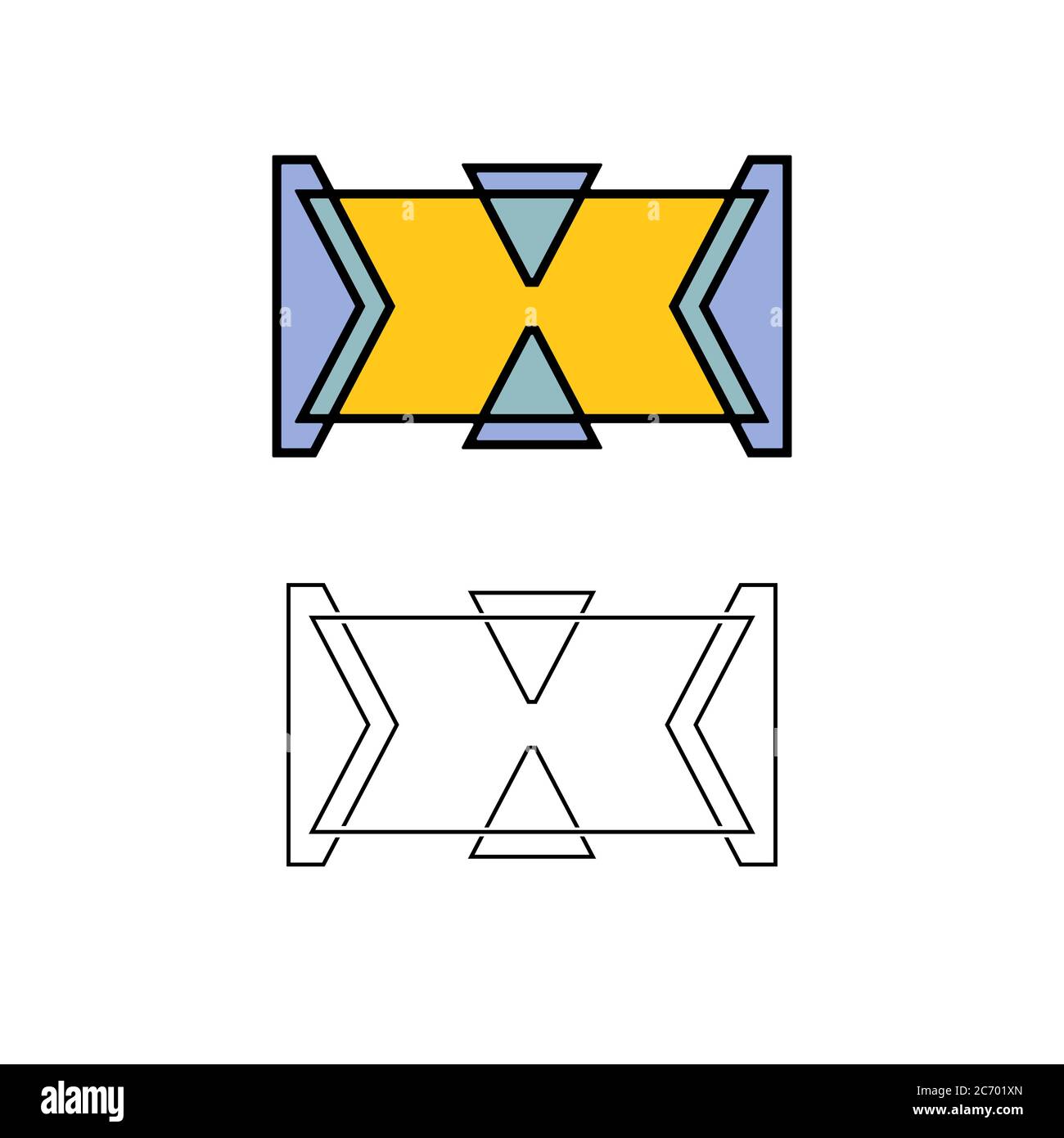 Logo minimaliste X lettres. Illustration vectorielle. Modèle de marquage moderne de l'entreprise. Symbole de style unique lettre innitiale X. Illustration de Vecteur
