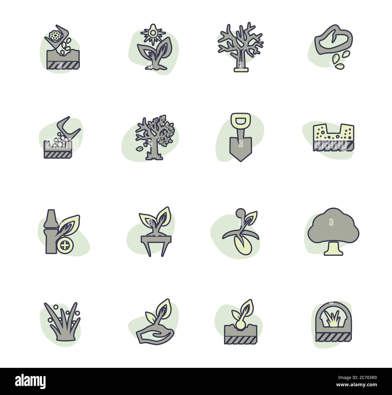 Icons set de jardinage Illustration de Vecteur
