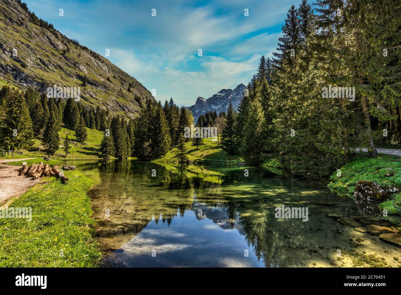 Lac des Fontaines, région du Chablais, haute-Savoie, Auvergne-Rhône-Alpes, France Banque D'Images