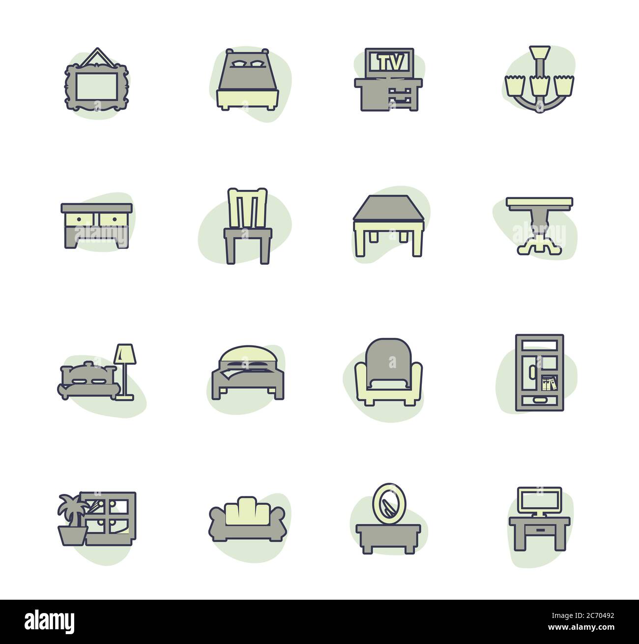 Vector icons Set de meubles Illustration de Vecteur