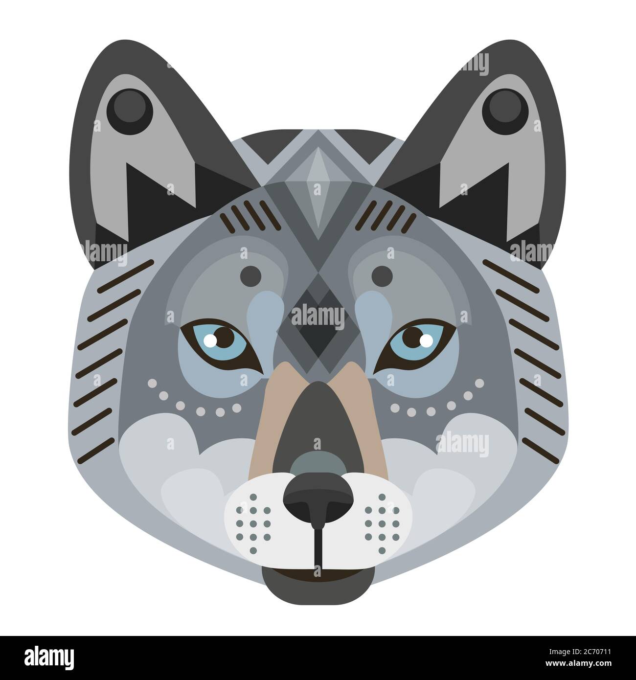 Logo Wolf Head. Emblème décoratif vectoriel isolé Illustration de Vecteur