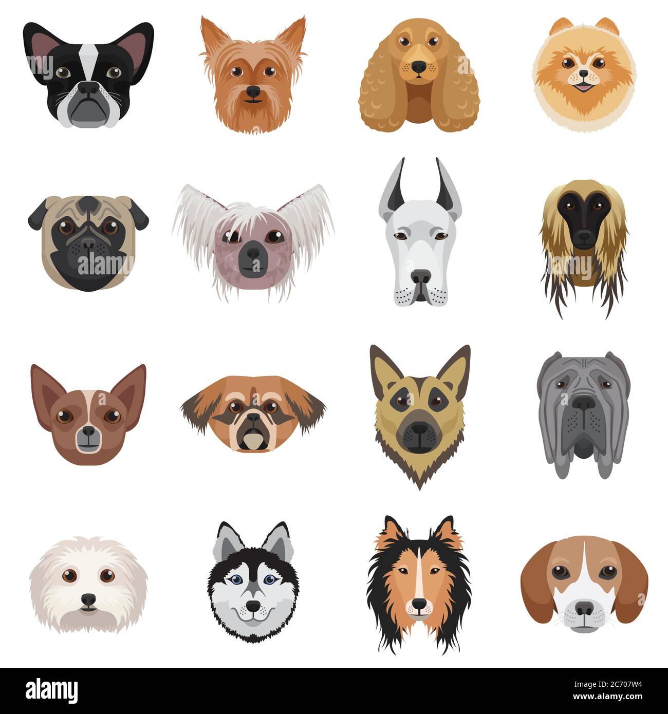 Ensemble de logos pour têtes de chien. Symbole d'illustration vectorielle isolé Illustration de Vecteur