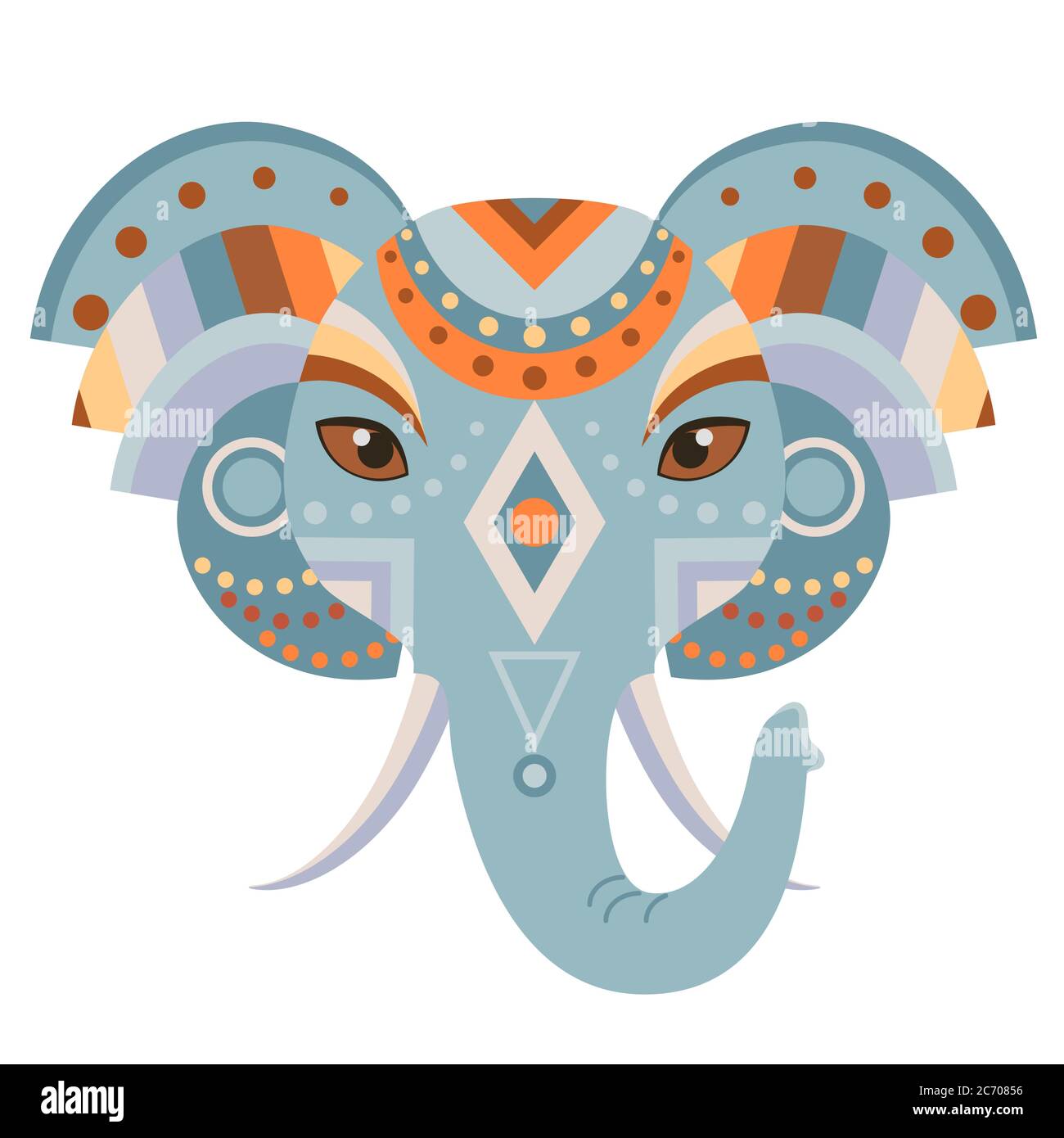 Logo Elephant Head. Emblème décoratif vectoriel isolé. Illustration de Vecteur