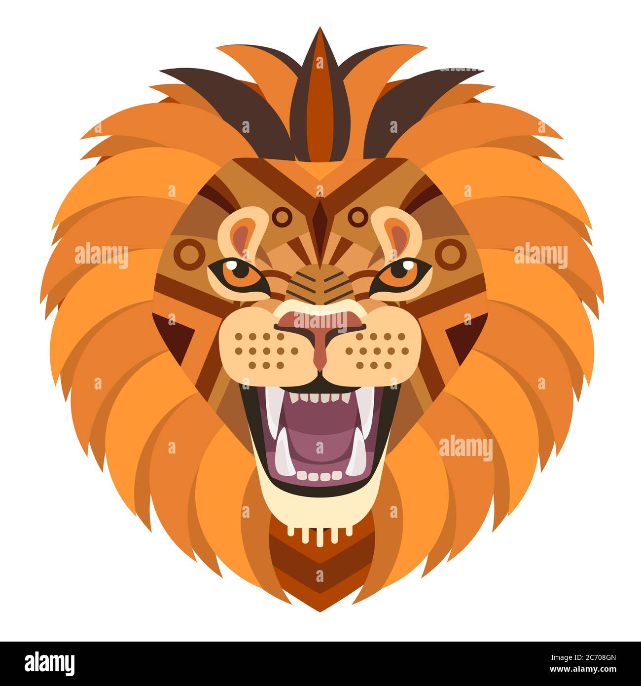 Logo Angry lion Head. Emblème décoratif vectoriel isolé Illustration de Vecteur