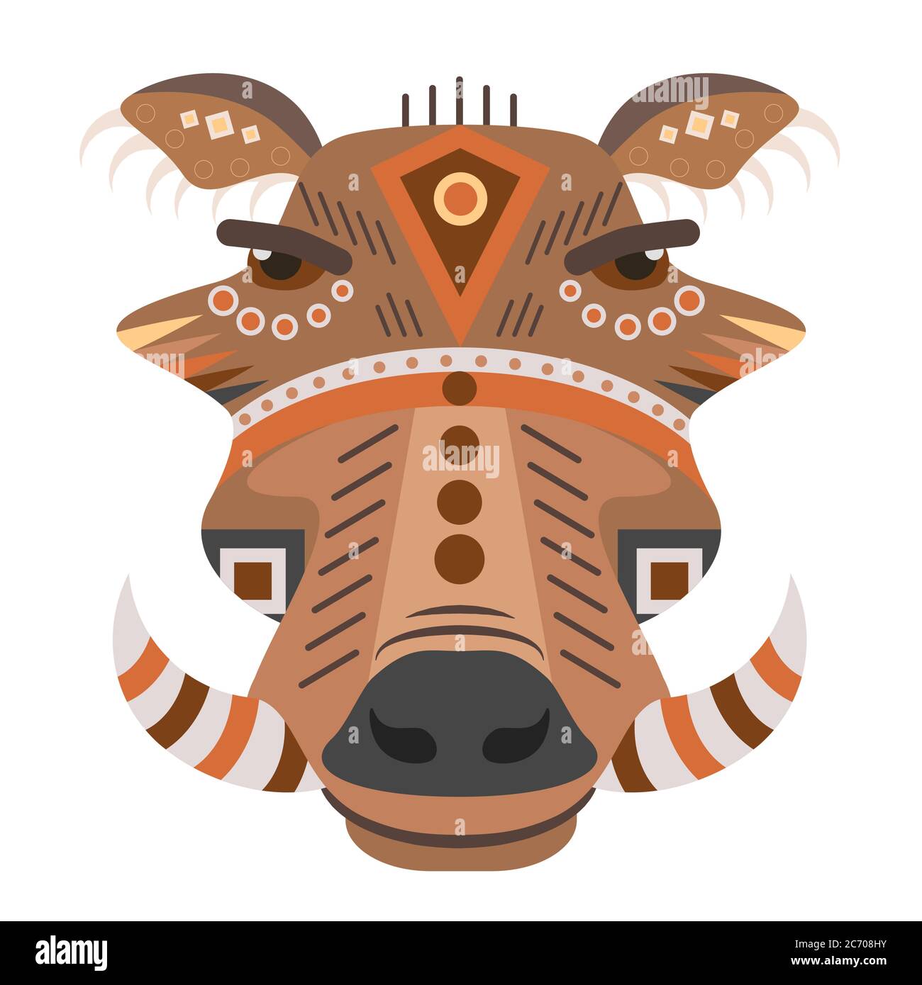 Logo Boar Head. Emblème décoratif vectoriel isolé. Illustration de Vecteur
