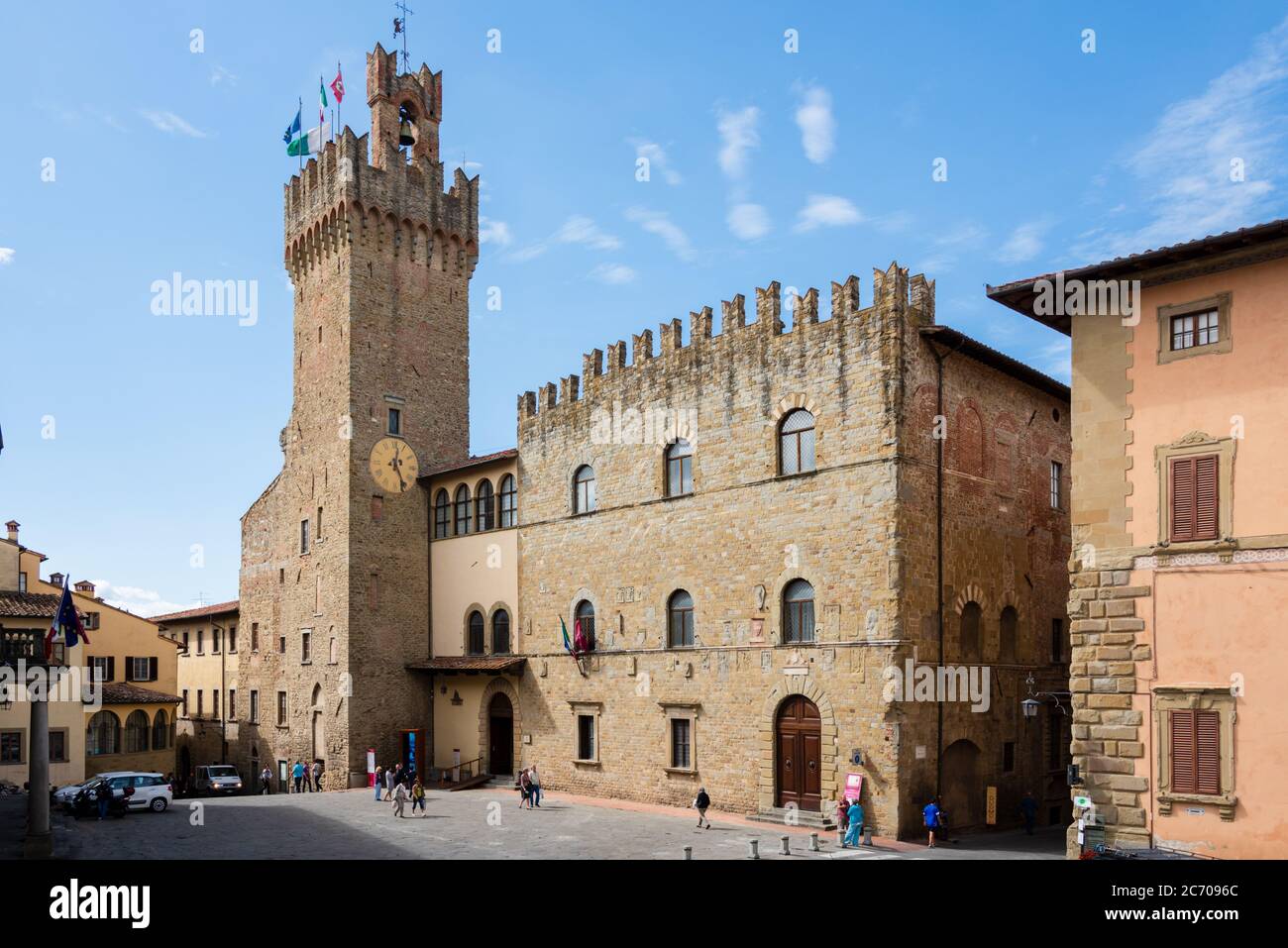 Arezzo ist eine Stadt mit 100 000 Einwohnern in der mittelitalienischen Region Toskana, nordöstlich von Siena. Sie ist Hauptstadt der gleichnamigen Pr Banque D'Images