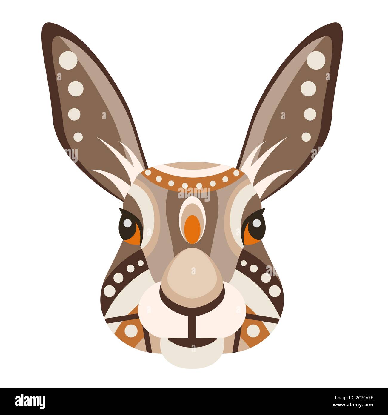 Logo Lièvre. Emblème décoratif à motif lapin Illustration de Vecteur