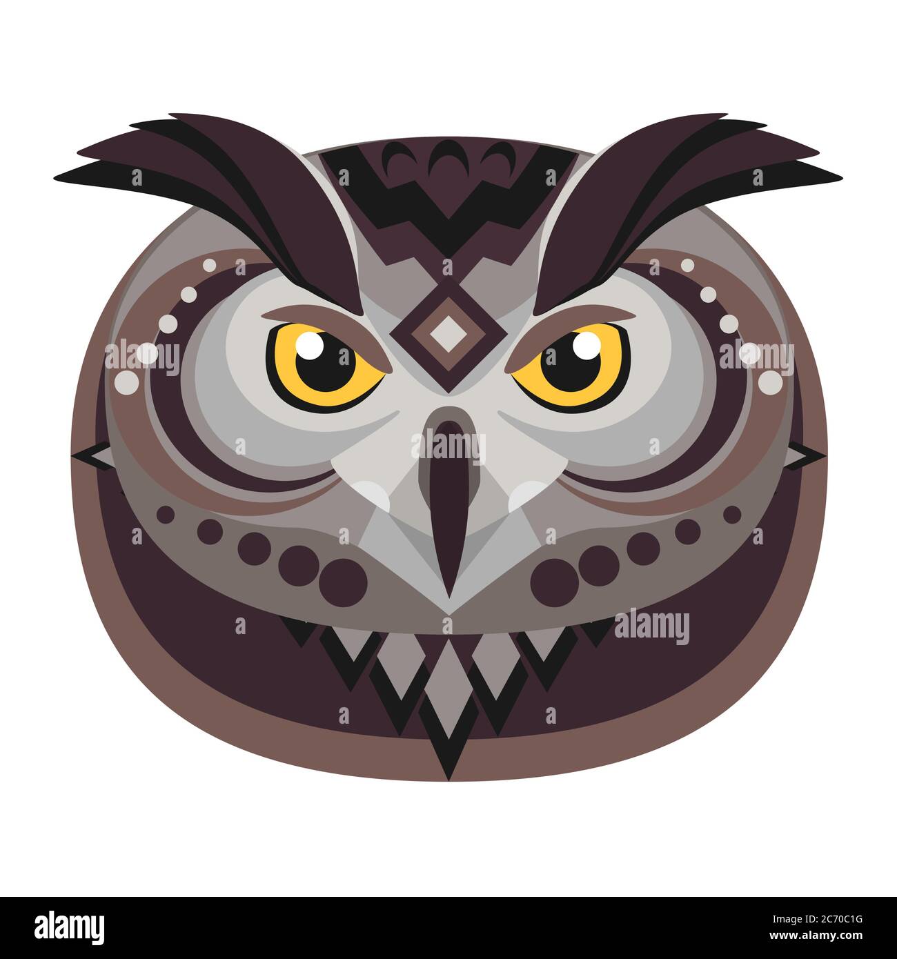 Logo Owl Head. Emblème décoratif vectoriel isolé Illustration de Vecteur