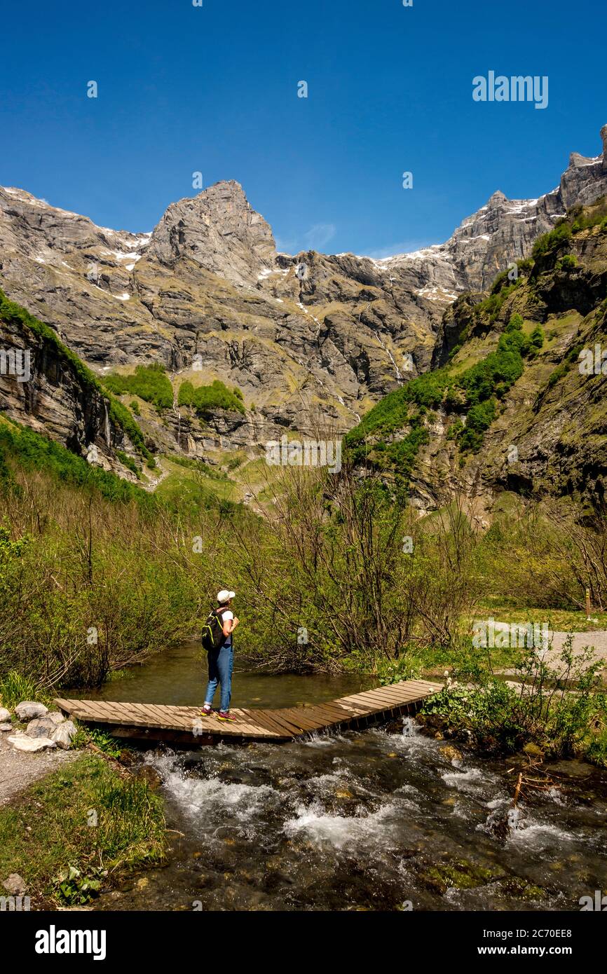 Rivière Giffre à Sixt fer a Cheval. Alpes françaises. Département de haute-Savoie. Auvergne-Rhône-Alpes. France Banque D'Images
