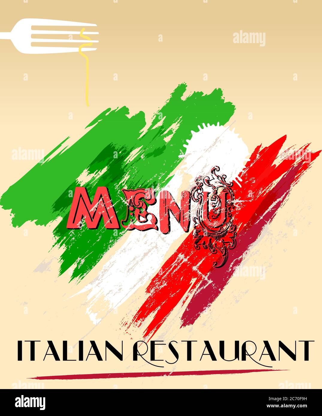 Menu pour restaurant italien, espace libre pour votre logo. Illustration de Vecteur