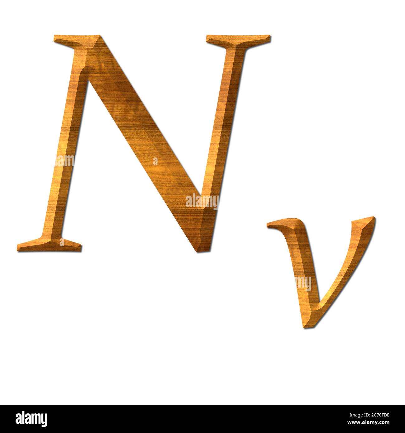 Ni. L'alphabet grec éducation de texture en bois Banque D'Images