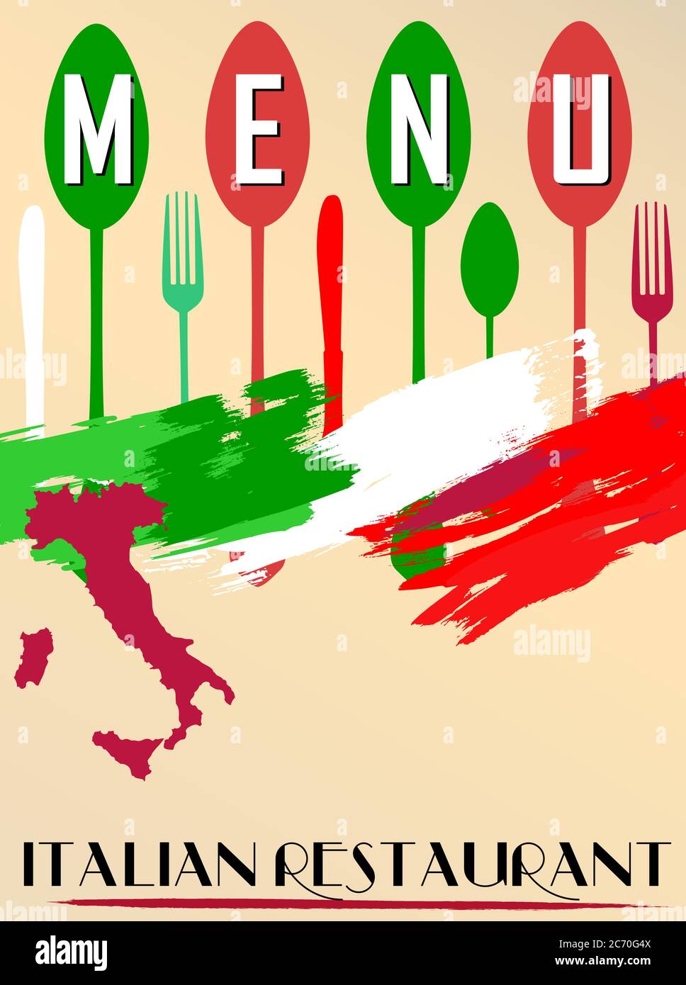 Menu pour restaurant italien, espace de copie gratuit Illustration de Vecteur