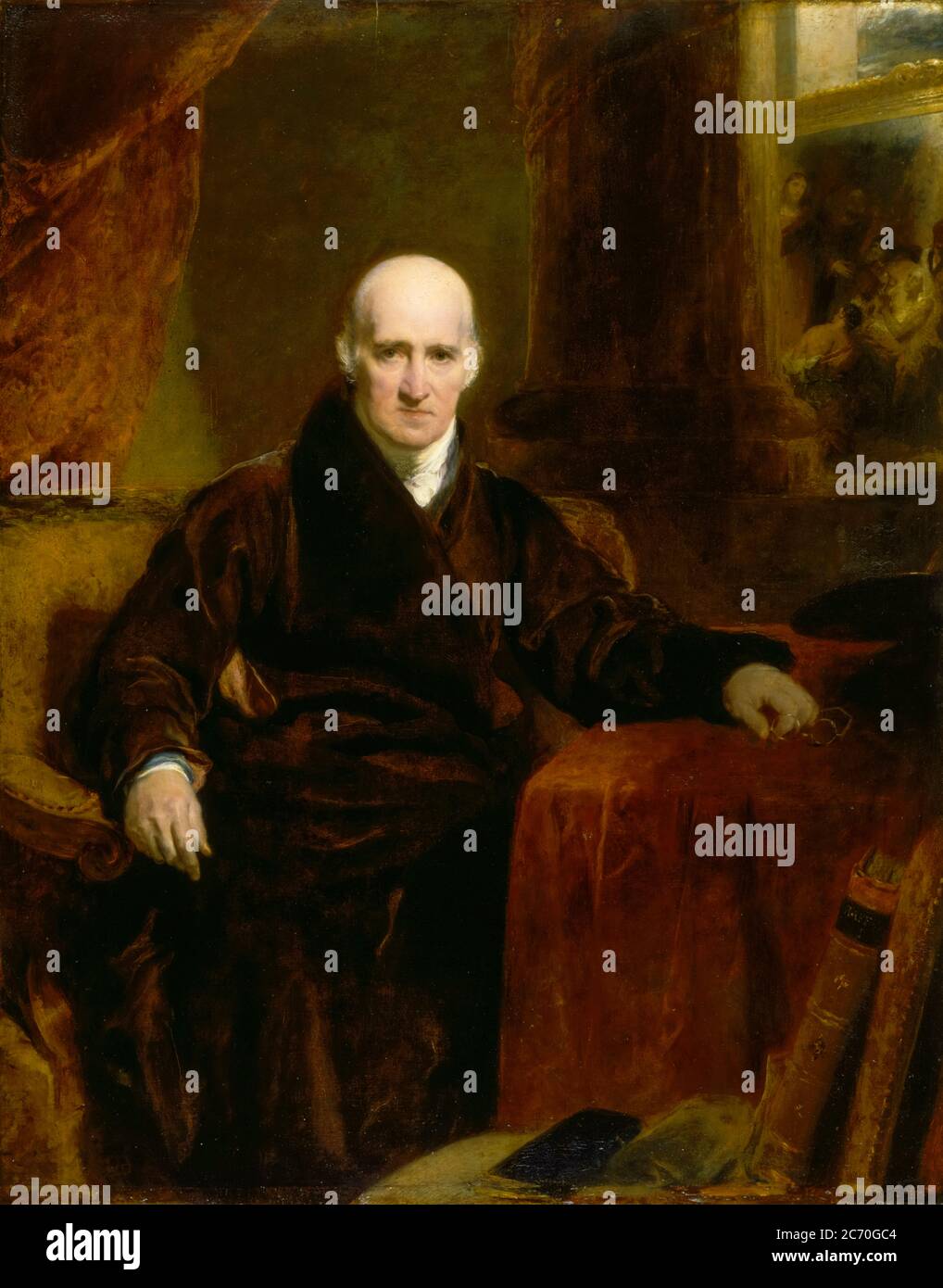 Benjamin West (1738-1820), artiste américain, portrait peint par Sir Thomas Lawrence, 1810 Banque D'Images Benjamin West (1738-1820), artiste américain, portrait peint par Sir Thomas Lawrence, 1810 Banque D'Images